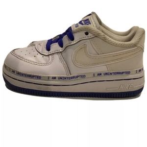 Nike Force 1 Boys Sneakers Size 8C I Am Uninterupted Logo Reflective